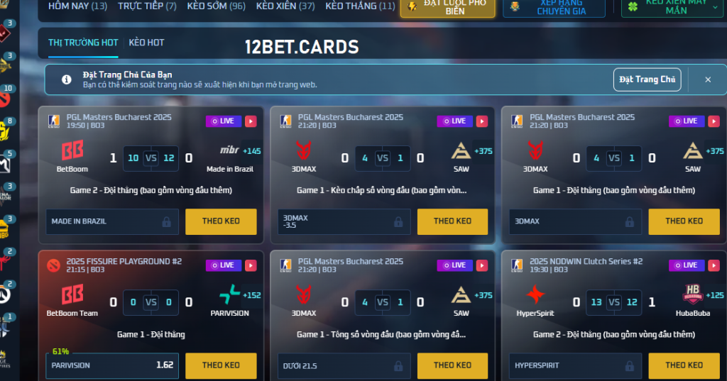 Kèo cược tại TF Gaming 12bet Kèo cược tại TF Gaming 12bet